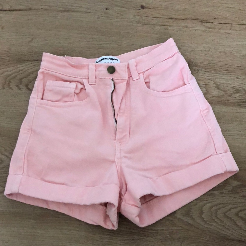 American Apparel High Waisted Jean Shorts